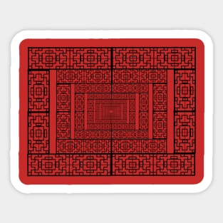 Chinese Window Pattern Boxes Design Sticker